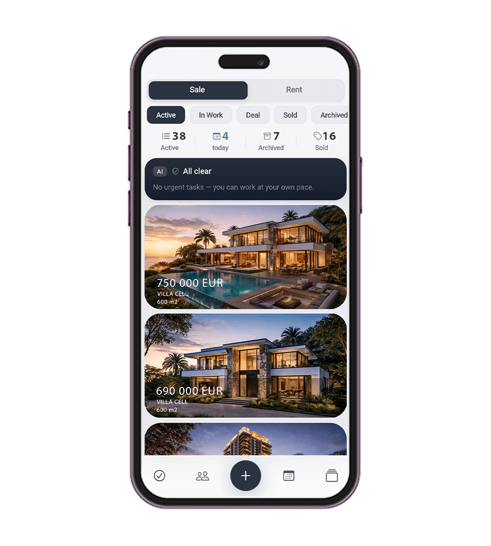 BAZA app — property and client management